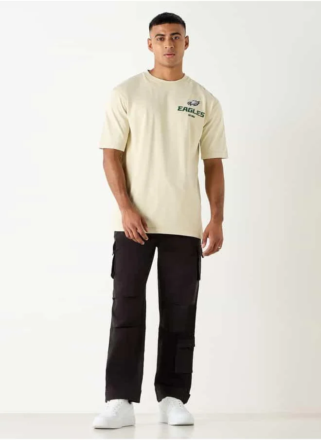 SP Characters Printed Crew Neck T-shirt with Short Sleeves