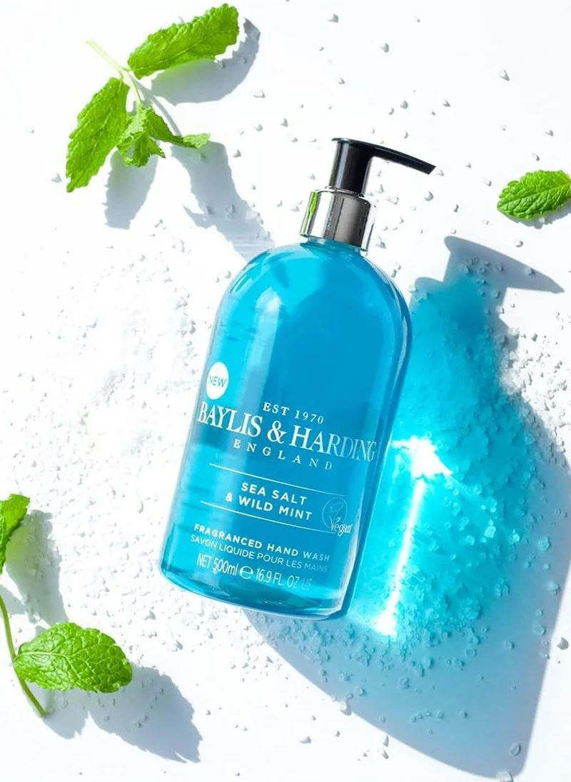Baylis & Harding  Sea Salt and Wild Mint Hand Wash, 500ml | Vegan Friendly, Moisturizing, Refreshing Liquid Soap for Hands | Gentle, Paraben-Free Formula for Daily Use  | Best Price UAE