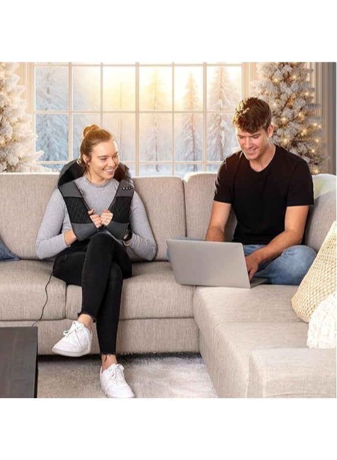 مدلك الرقبة والظهر الكهربائي مع التدفئة المهدئة – وسادة تدليك شياتسو 3D للأنسجة العميقة – راحة شاملة للكتفين، القدمين، الأرجل والخصر – محمول للمكتب، المنزل والسيارة - Image 4