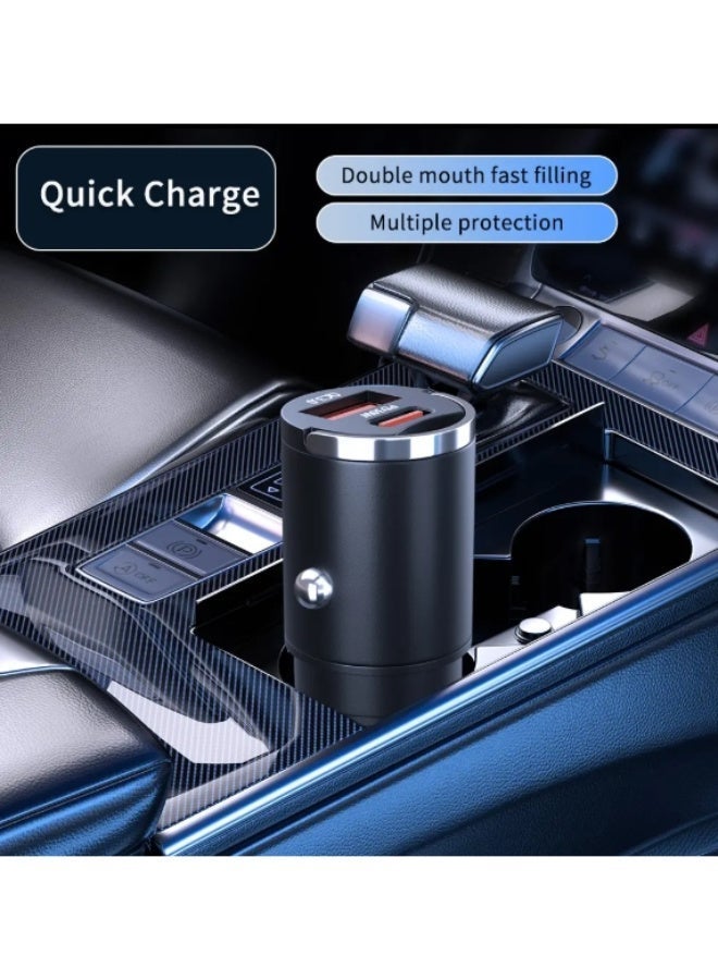 الوي براندز شاحن سيارة سريع قابل للسحب PD30W وQC3.0 – محول معدني بلسان سحب مع منفذ USB | شحن عالي السرعة للهواتف والأجهزة اللوحية والمزيد - Image 3