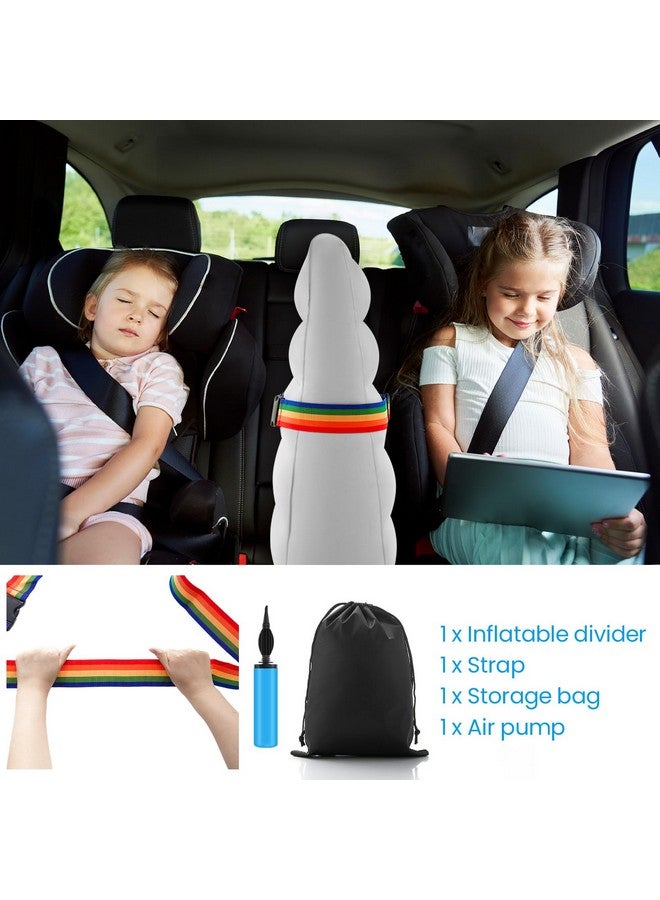 BBTO فاصل مقعد السيارة القابل للنفخ BBTO - مسند قدم لمقاعد الأطفال للسفر الجوي - مسند مقعد سيارة محمول للأطفال لوقف الشجار - فاصل المقعد الخلفي المحمول لتقليل التوتر للآباء أثناء القيادة الطويلة (رمادي) - Image 3