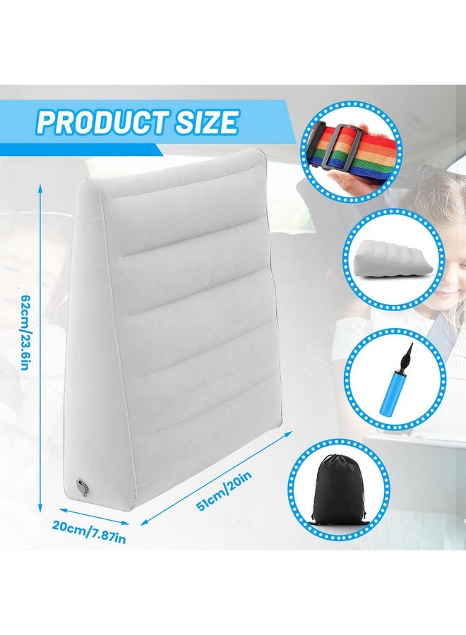 BBTO فاصل مقعد السيارة القابل للنفخ BBTO - مسند قدم لمقاعد الأطفال للسفر الجوي - مسند مقعد سيارة محمول للأطفال لوقف الشجار - فاصل المقعد الخلفي المحمول لتقليل التوتر للآباء أثناء القيادة الطويلة (رمادي) - Image 2