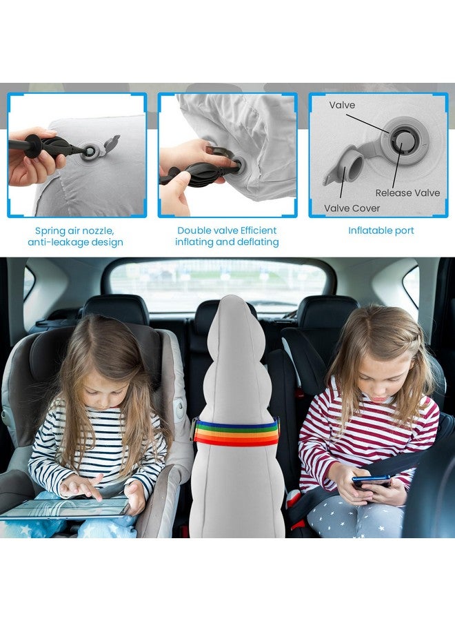 BBTO فاصل مقعد السيارة القابل للنفخ BBTO - مسند قدم لمقاعد الأطفال للسفر الجوي - مسند مقعد سيارة محمول للأطفال لوقف الشجار - فاصل المقعد الخلفي المحمول لتقليل التوتر للآباء أثناء القيادة الطويلة (رمادي) - Image 5