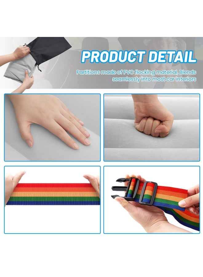 BBTO فاصل مقعد السيارة القابل للنفخ BBTO - مسند قدم لمقاعد الأطفال للسفر الجوي - مسند مقعد سيارة محمول للأطفال لوقف الشجار - فاصل المقعد الخلفي المحمول لتقليل التوتر للآباء أثناء القيادة الطويلة (رمادي) - Image 4