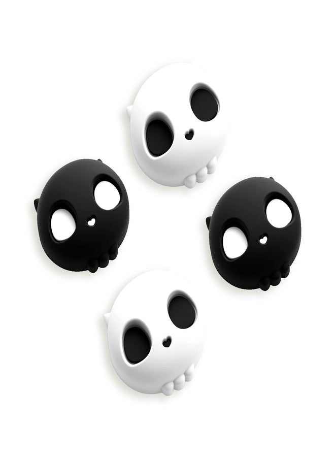 GeekShare Skull Joystick Caps Compatible with Switch 2 (2025), Anti-Slip Silicone Thumb Grip Caps for Switch 2025,4PCS (Black & White) - Image 1