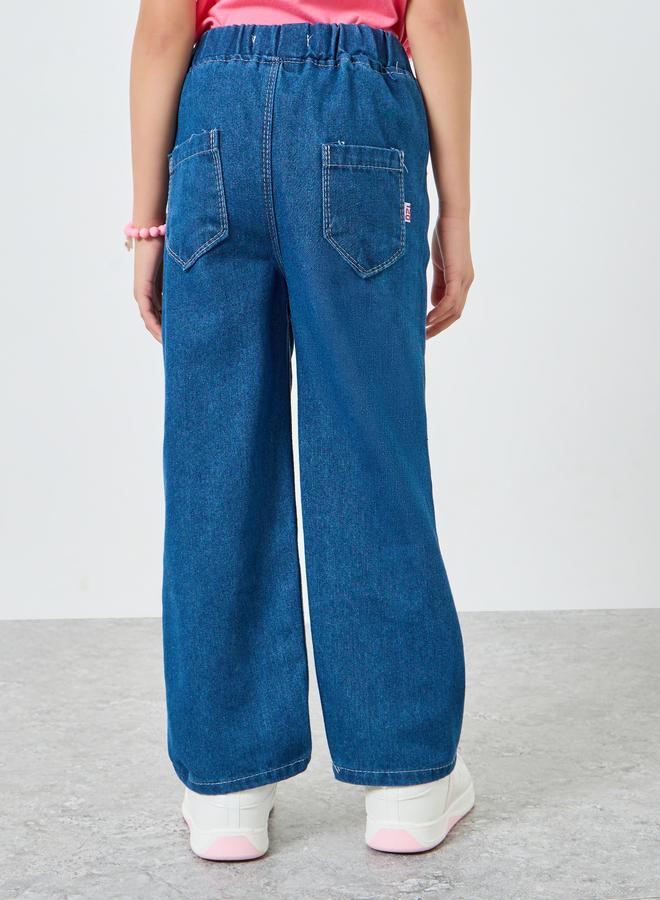Styli Girls Star Patch Detail Jeans - Image 4