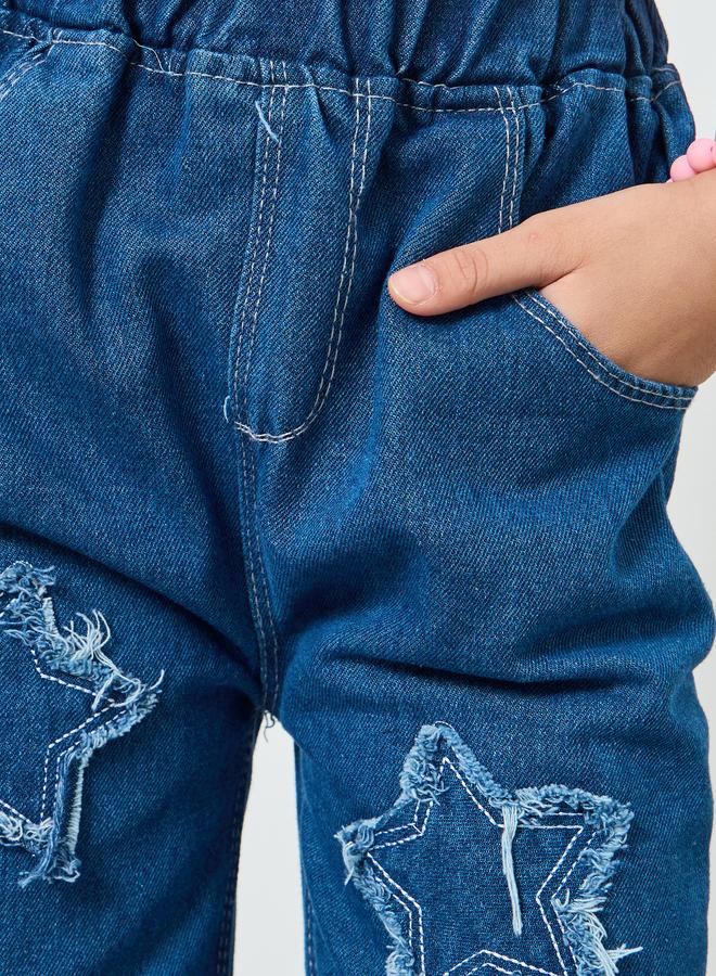 Styli Girls Star Patch Detail Jeans - Image 3