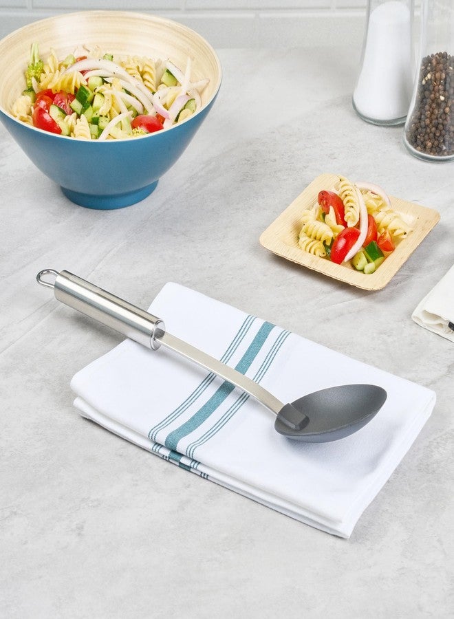 Restaurantware 12.5 in Nylon Heat Resistant Serving Spoon - German Standard Cooking Spoon with Stainless Steel Handle, Dishwasher Safe - Kitchen Spoon For Sauce, Soup, Basting, Buffets - Image 4