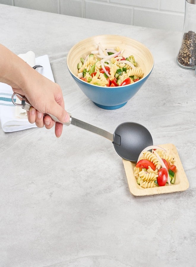 Restaurantware 12.5 in Nylon Heat Resistant Serving Spoon - German Standard Cooking Spoon with Stainless Steel Handle, Dishwasher Safe - Kitchen Spoon For Sauce, Soup, Basting, Buffets - Image 5