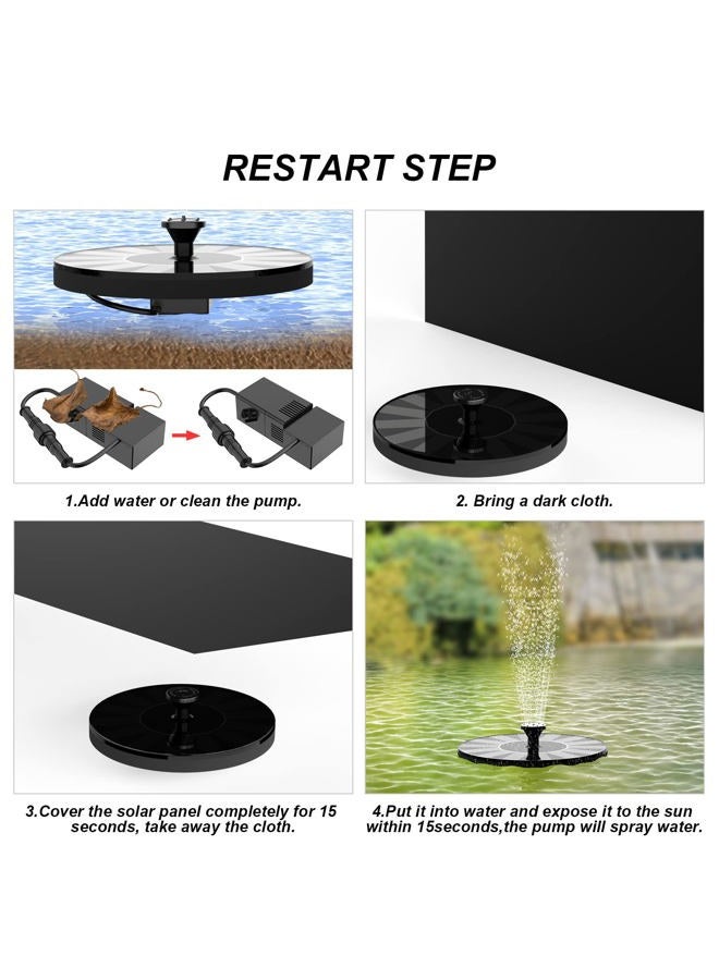 Estefanlo Solar Fountain Pump for Bird Bath, 1.4W Water Fountain with 6 Nozzles Solar Powered Fountain Pump for Bird Bath, Garden, Pond, Pool, Outdoor - Image 5
