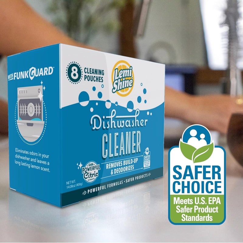 Lemi Shine Natural Dishwasher Cleaner - Dishwasher Cleaner and Deodorizer Powered by Citric Acid and a Natural Fresh Lemon Scent (8 Count) - Image 5