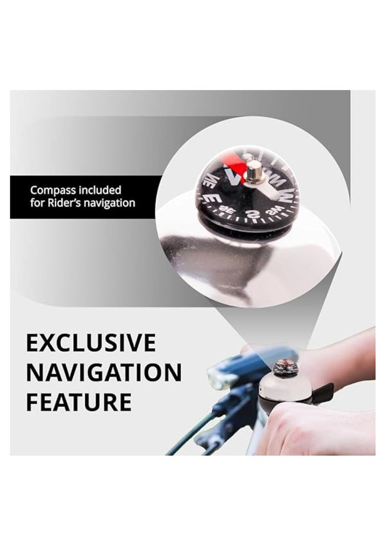 ENDLESS  EL1057 Classic Bicycle Bell for Ring | Material : Aluminium Alloy | This Bell with Loud Sound can be Used for Road Mountain Bike Handlebars | This Bell has Compass for Direction  - Image 4