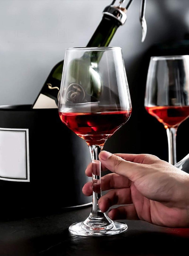 FINSTER Thin Crystal Wine Glasses Set of 4 Pieces 400 ml Clear Tall Wine Glass - Image 1