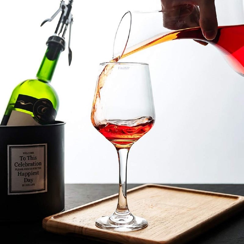 FINSTER Thin Crystal Wine Glasses Set of 4 Pieces 400 ml Clear Tall Wine Glass - Image 4