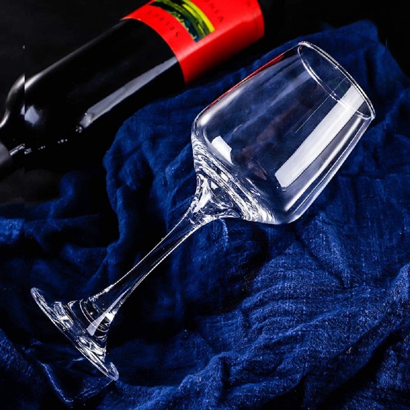 FINSTER Thin Crystal Wine Glasses Set of 4 Pieces 400 ml Clear Tall Wine Glass - Image 3