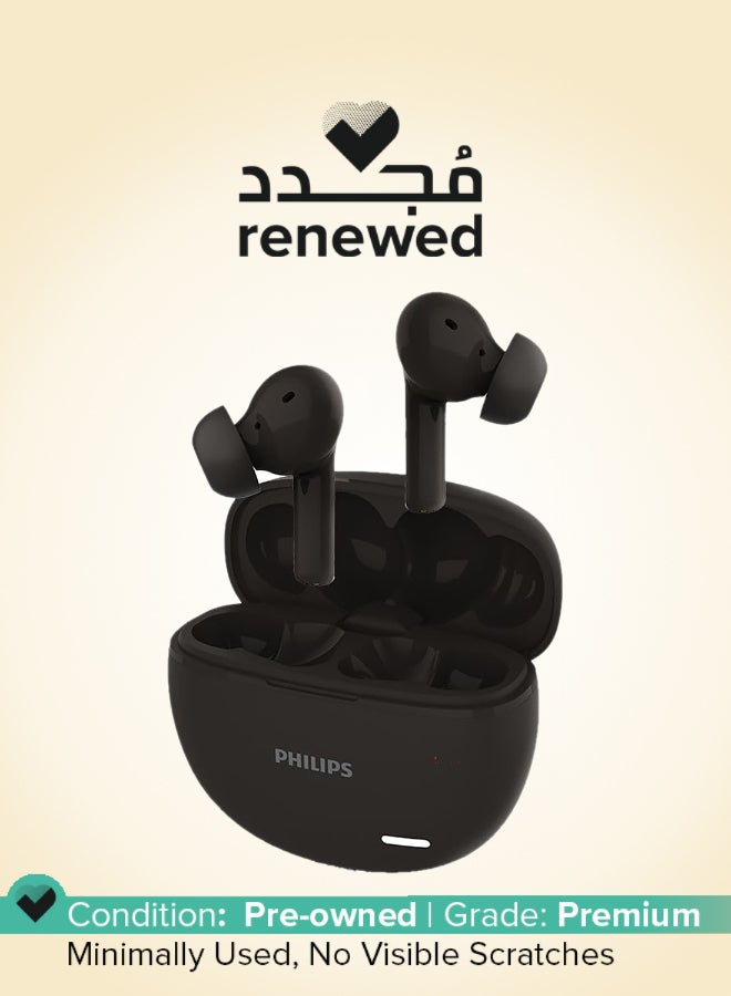 Philips Renewed - Philips Audio TAT1179BK/94 True Wireless In-Ear Earbuds with Charging Case, 45H Playtime, IPX4 Water Resistant black - Image 1