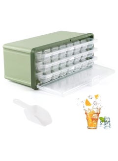 Arabest 3pcs Ice Cube Trays for Freezer with Lid, Easy Pour Ice Cube Molds with Ice Bucket and Ice Scoop, 2cm Clear Ice Maker, Popsicle Molds  - Image 1