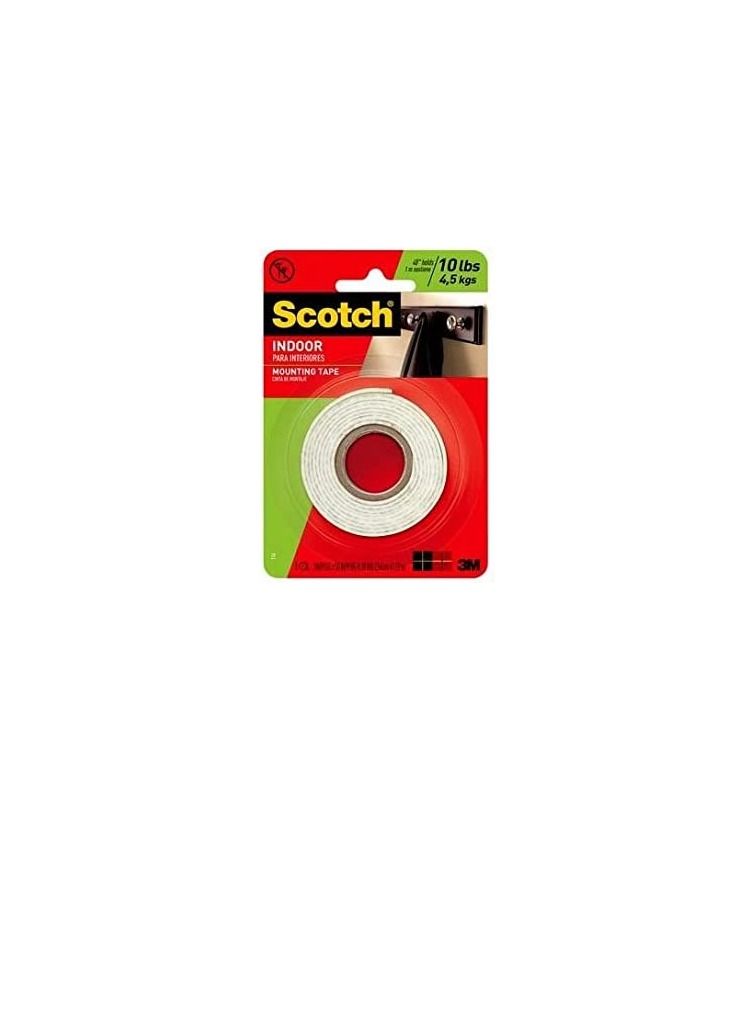 3M 3M 144 Scotch Indoor Mounting Tape White 25.4mm x 1.27m  - Image 2