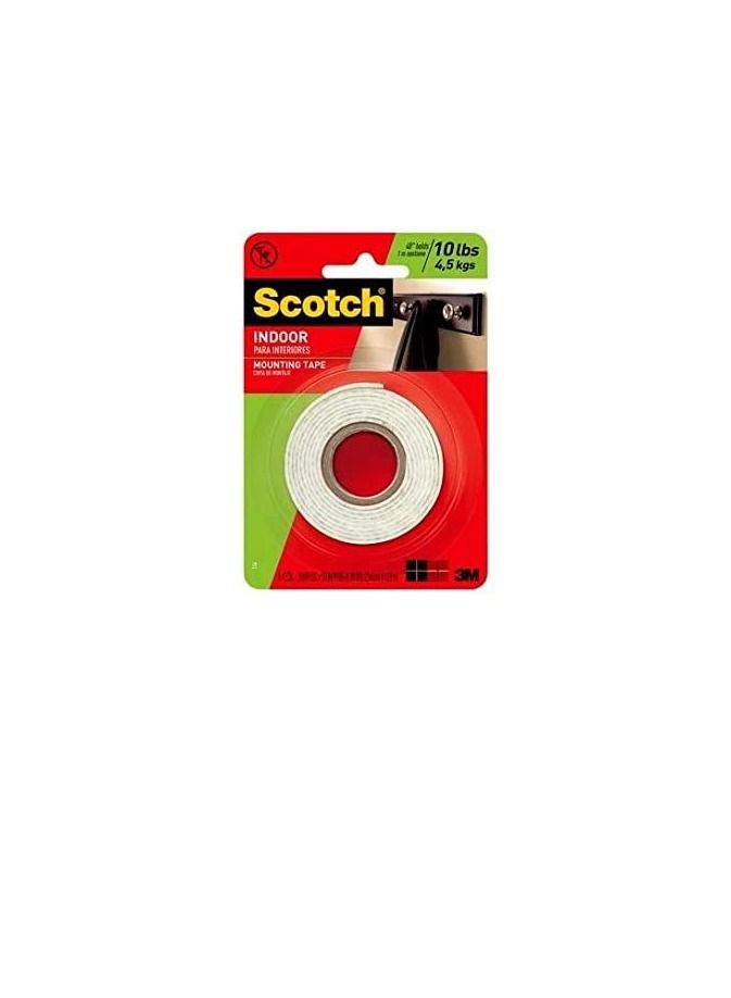 3M 3M 144 Scotch Indoor Mounting Tape White 25.4mm x 1.27m  - Image 1