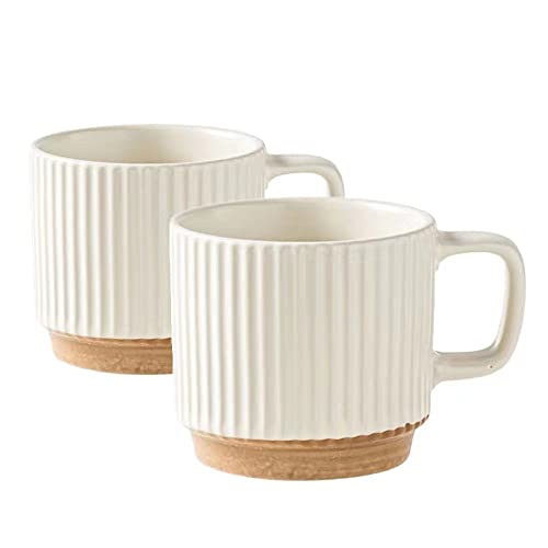 cawein Ceramic Mug 2Pcs, Ceramic Coffee Cups,milk cup, Ceramic mugs for home and office,Microwave safe milk coffee cup - Image 1