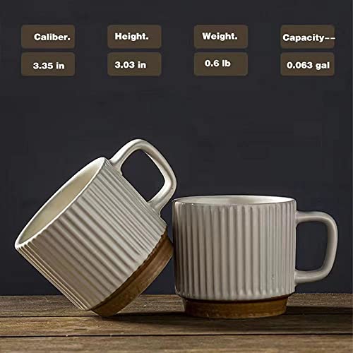 cawein Ceramic Mug 2Pcs, Ceramic Coffee Cups,milk cup, Ceramic mugs for home and office,Microwave safe milk coffee cup - Image 2