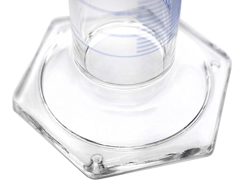 EISCO أسطوانة متدرجة، 100 مل - ASTM، تحمل فئة A ±0.50 مل - طوق واقي، قاعدة سداسية - تدرجات زرقاء - زجاج بوروسيليكات 3.3 - مختبرات - Image 2