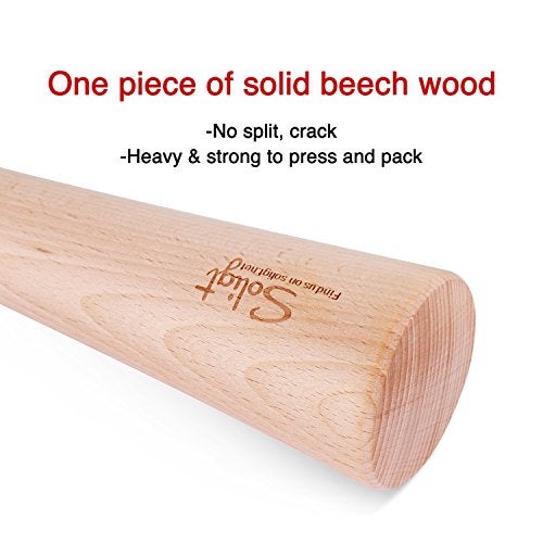 SOLIGT 12" Sauerkraut Pounder for Mason Jars Vegetable Fermentation- One Piece of Solid Wood - Image 2