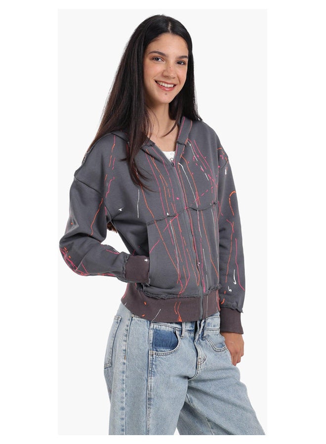 Carina Lounge Jacket with Abstract Streaks - Image 4