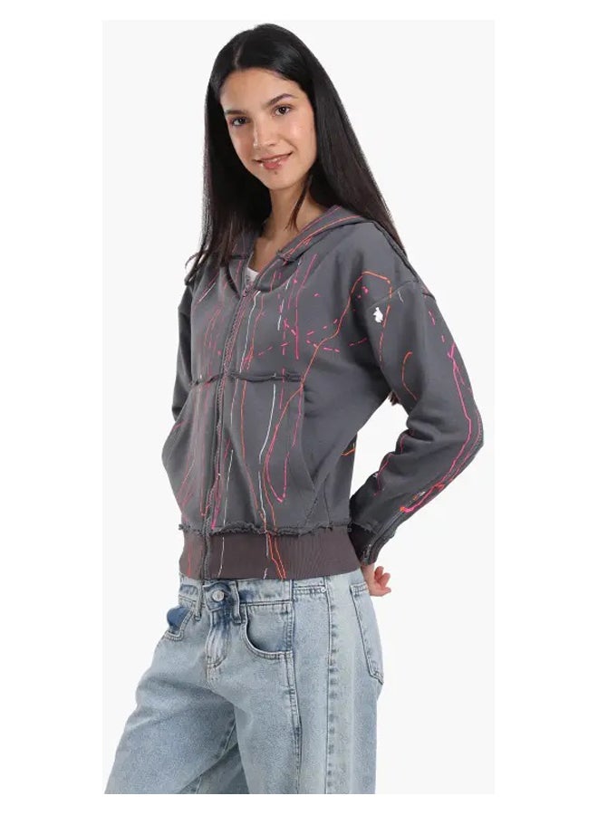 Carina Lounge Jacket with Abstract Streaks - Image 3
