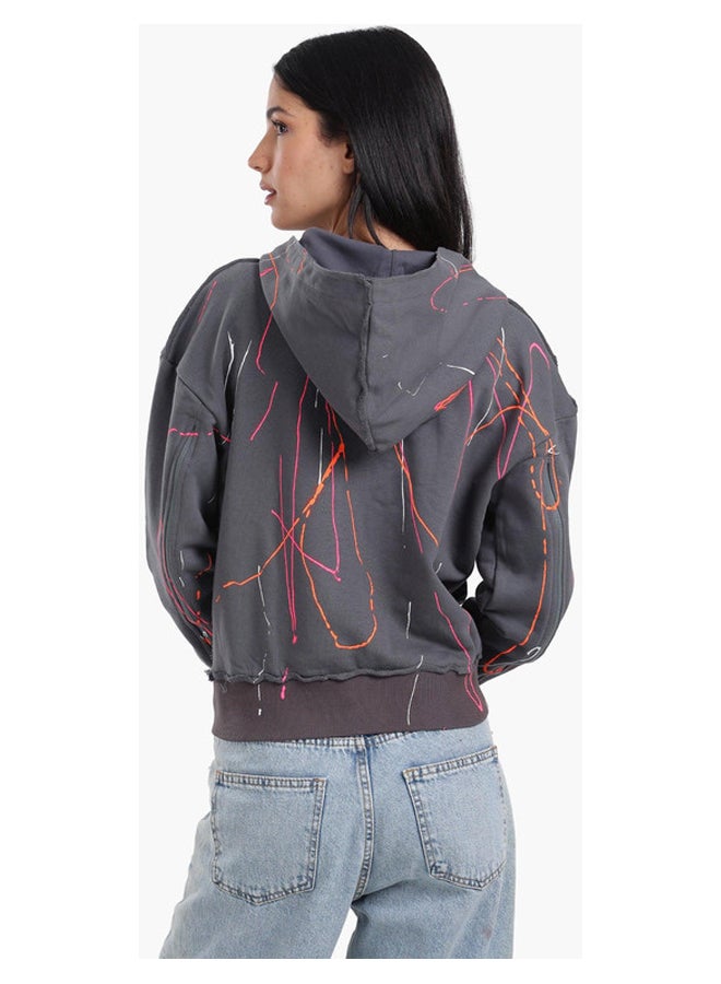 Carina Lounge Jacket with Abstract Streaks - Image 5