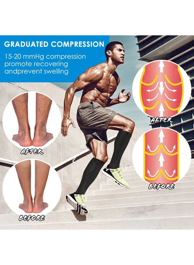 cerpite Zipper Compression Socks, 2 Pairs 15-20 mmHg Closed Toe Compression Stockings for Men Women，Suit for Running - Image 2