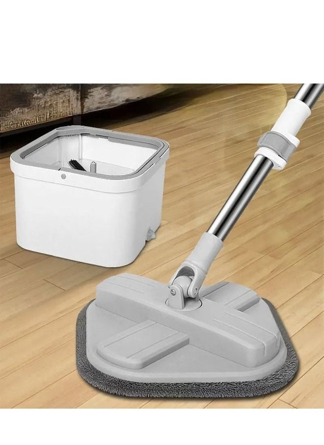 Cady One Bucket and Mop Set for Cleaning Wet and Dry Floors with Built in Brush for Easy Self Cleaning Grey/White 29.5×29.5×19cm  - Image 5