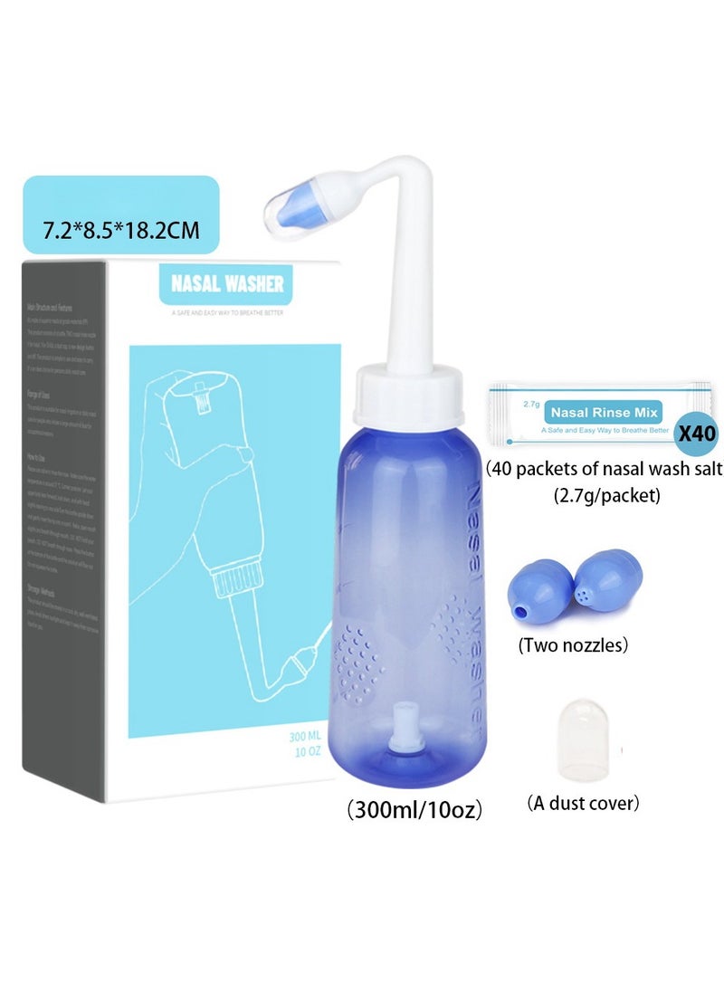 RedMapleTEK - 40 Packs of Nasal Wash Salts Nasal Rinse Bottle Automatic Valve - Image 1