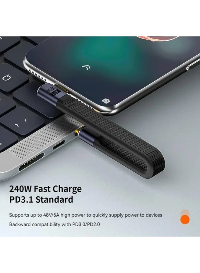 Side Bend USB4 M M Cable 40Gbps Fast Data Transfer 8K 60Hz Video PD 240W Fast Charge for Laptop - Image 3