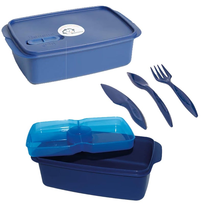 Genaric صندوق غداء الموز 1.5 لتر (أزرق)