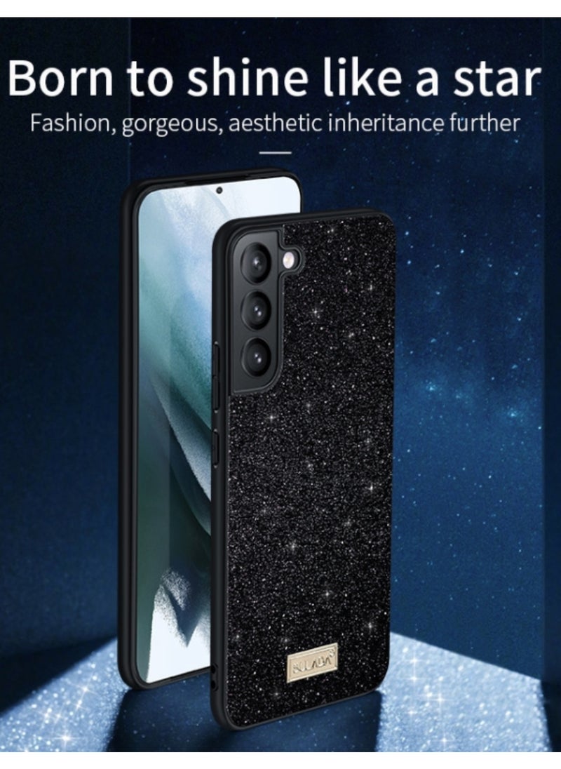 Zaboon For Samsung Galaxy S24 Ultra 5G SULADA Glittery TPU Hybrid Handmade Leather Phone Case(Purple)  - Image 3