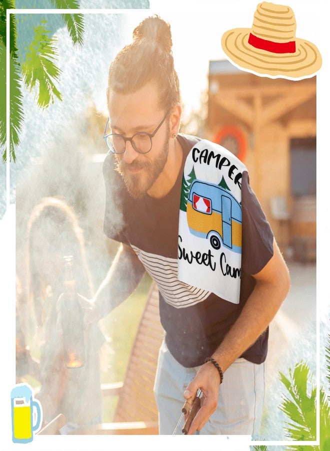Kingdder 6 Pcs Camper Dish Kitchen Towels Funny Sayings Happy Camping Hand Towels 16 x 24 Inches Housewarming Farmhouse Gift Camping Accessories for RV Campers - Image 4