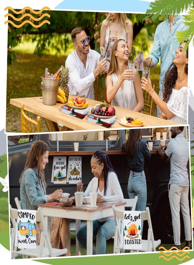 Kingdder 6 Pcs Camper Dish Kitchen Towels Funny Sayings Happy Camping Hand Towels 16 x 24 Inches Housewarming Farmhouse Gift Camping Accessories for RV Campers - Image 5