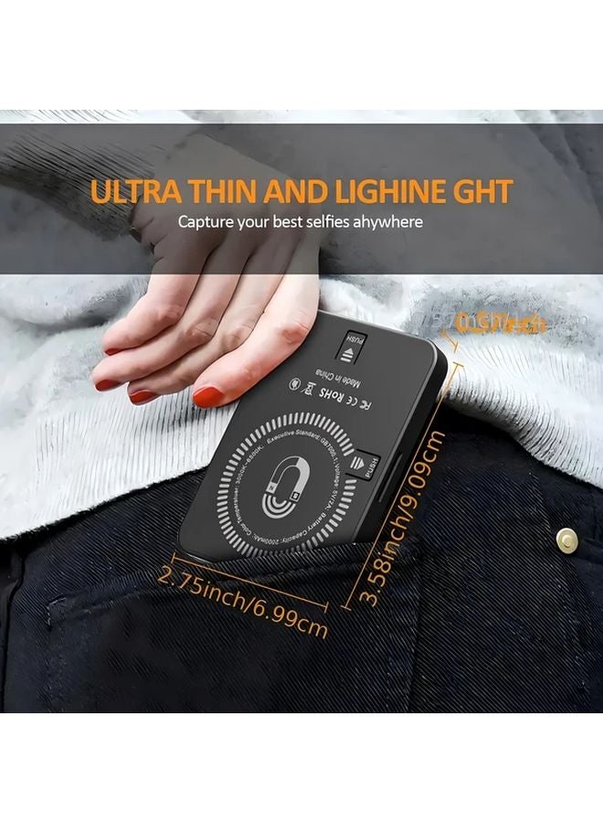 ضوء سيلفي مغناطيسي RGB محمول وقابل لإعادة الشحن مع 3 أوضاع إضاءة لبث الفيديو المباشر - Image 4