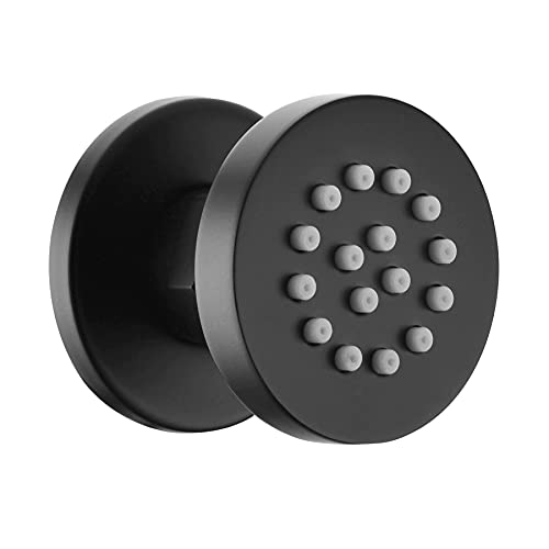 orhemus Solid Brass Body Spray Shower Jet - Round Massage Side Sprayer Spa System Shower Set Adjustable Wall Mounted, Matte Black Finish - Image 1