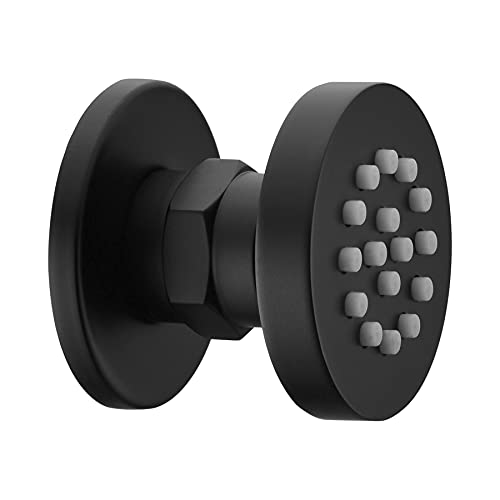 orhemus Solid Brass Body Spray Shower Jet - Round Massage Side Sprayer Spa System Shower Set Adjustable Wall Mounted, Matte Black Finish - Image 2
