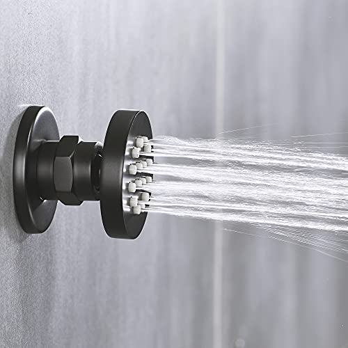 orhemus Solid Brass Body Spray Shower Jet - Round Massage Side Sprayer Spa System Shower Set Adjustable Wall Mounted, Matte Black Finish - Image 4