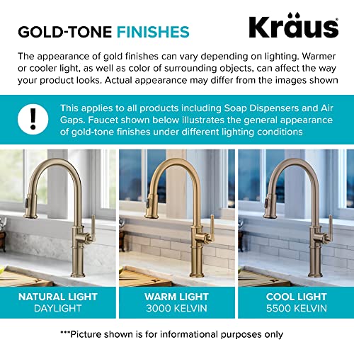 KRAUS Allyn Transitional Bridge Kitchen Faucet with Pull-Down Sprayhead in Brushed Gold, KPF-3121BG - Image 5