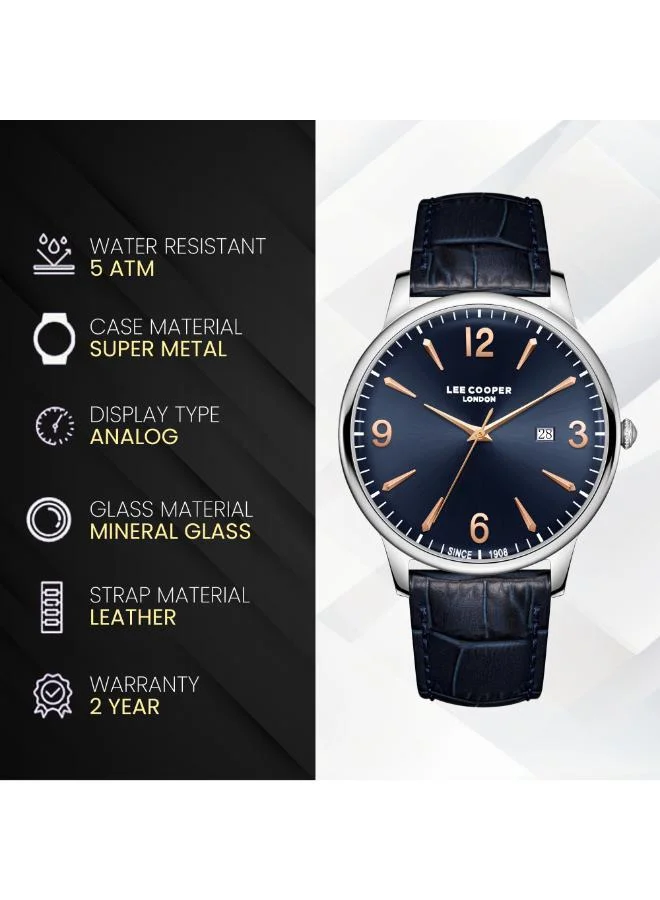 Lee Cooper  Men's Leather 3H Watch LC08379.399 - 40 mm for Men | Best Price UAE