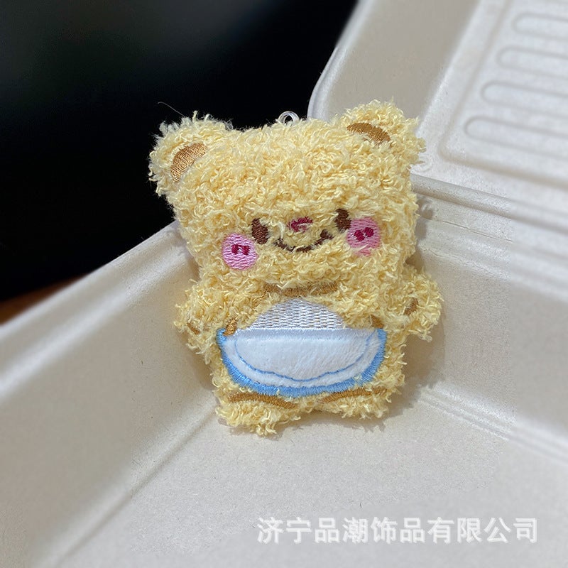 Tiktok Plush Doll Butter Bear Mini Coin Purse Red Book Headphone Bag Storage Bag Hangable Keychain - Image 5