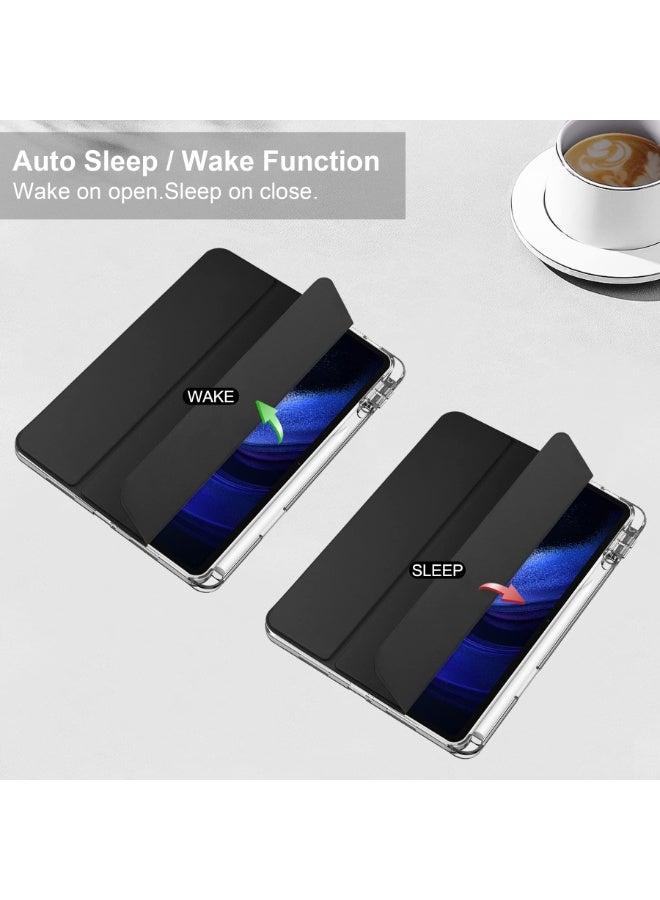 for Honor Pad X9a 11.5 InchCase Cover ,Transparent Airbag With Pen Slot For Anti Drop, Tablet Protective Cover, Triple Fold Multi Angle Design, Automatic Wake-up/sleep, Soft Leather，Blick - Image 2