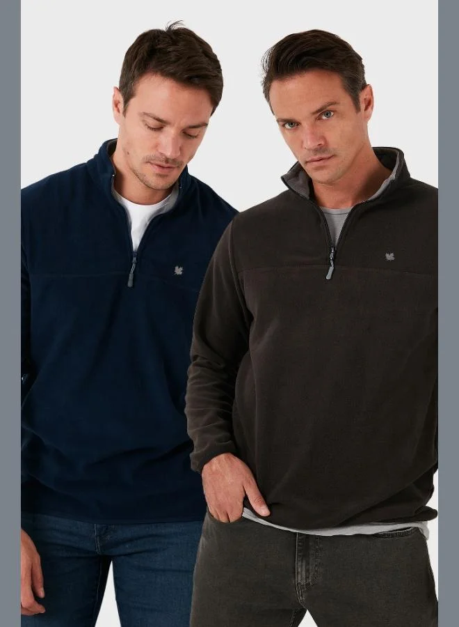 Buratti Slim Fit Anti-Pilling Non-Pilling Bato Collar Raised 2-Pack Polar Men's POLAR 5906001S2