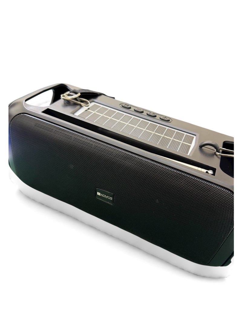 Admos High-quality ADMOS wireless speaker with Bluetooth technology, MP3 player, and solar-powered radio - Image 3