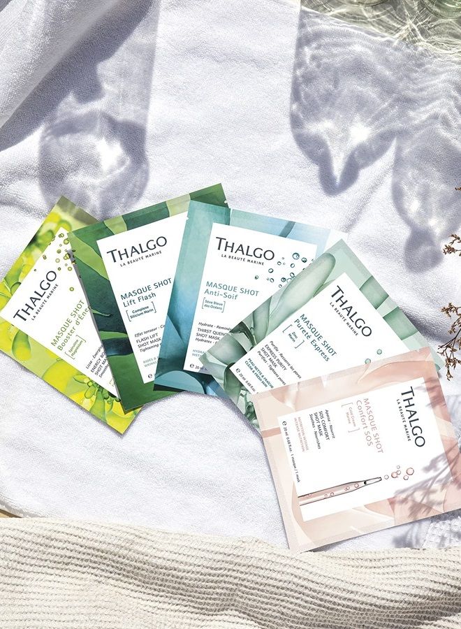 THALGO Marine Skincare, Flash Lift Shot Mask, Marine Silicon and Seaweed Sugar Face Mask, 1 Mask, 20ml, 0.68 fl. oz. - Image 2