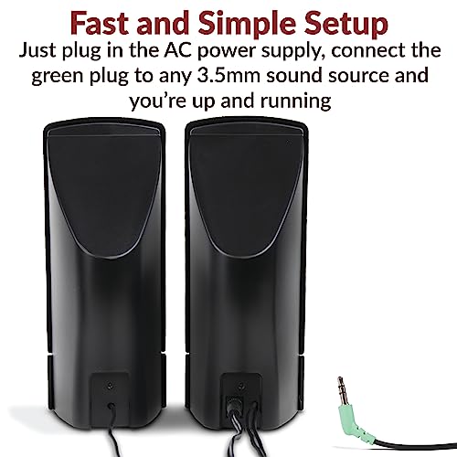 Cyber Acoustics CA-2014 Computer Speakers, Full Stereo Sound, Convenient Controls, Easy Setup - Image 3